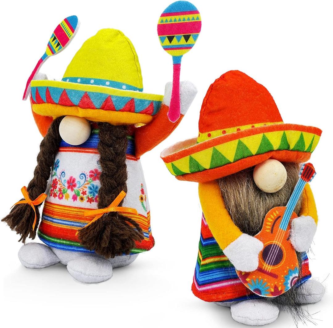 Lovinland Cinco de Mayo Decorations - Cinco de Mayo Plush Gnomes for Home, Office - Mexican Theme Party Decorations Supplies - Taco Fiesta Doll Table Centerpieces Decor - Carnival Festivals Figurine