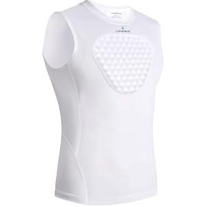 Londkaron Youth Elite Chest Protector Shirt, Padding on Chest for Baseball, Softball & Football (Medium, White)