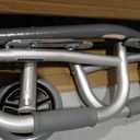 Medline Lightweight Two Button Folding Walker with 5" Wheels, Aluminum Frame Supports up to 300 lbs