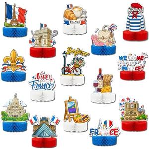 French Table Decor, 15pcs France Themed Party Centerpieces, Htabiol Paris Table Decorations, French Party Decor for Table, For Paris Party, France Birthday, Bastille Day, Eiffel Tower Decorations