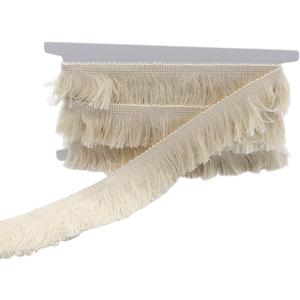 Beige Color 6 Yards Cotton Fringe Tassel Trim for DIY Decoration (1-1/2 Inch)