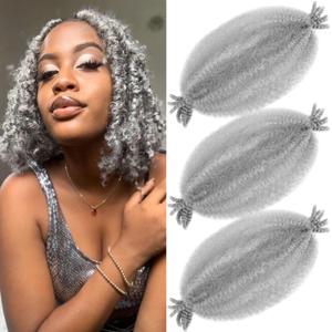 Marley Twist Braiding Hair Extensions Afro Spring Twist Hair 12 Inches Grey Cuban Twist Marley Hair Island Micro Springy Afro Kinky Twist Crochet Hair Braiding
