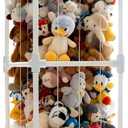 Large Stuffed Animal Storage Organizer, Creative PVC Stuffed Animals Storage Zoo Cage, Vertical Space Saving Large Capacity Plush Toy Zoo Holder for Kidroom Playroom-White