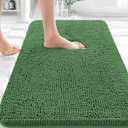 OLANLY Bathroom Rugs 36x24, Extra Soft Absorbent Chenille Bath Rugs, Rubber Backing Quick Dry, Machine Washable Bath Mats for Bathroom Floor, Tub and Shower, Home Decor Accessories, Olive Green