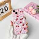 NITITOP Compatible with iPhone 15 Case Clear Magnetic Durable Compatible with MagSafe Cute Bow Ribbon for Women Girls Bowknot Hard PC Back Shockproof Protective Phone Cover - Cherry