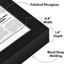 Americanflat 11x22 Newspaper Frame with Polished Plexiglass - Display for Assorted Media Articles - Soho Collection - Gallery Style Deep Molding Picture Frames for Wall Display - Black