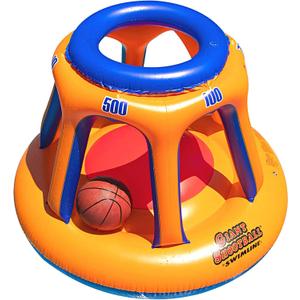 SWIMLINE Inflatable Pool Basketball Hoop Floating Or Poolside Game Giant Shootball Multiple Scoring Ports For Kids & Adults Swimming Splash Hoops With Water Basketball Pools Toy Outdoor Summer Hoops