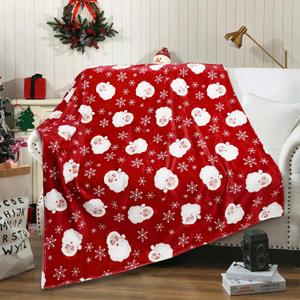 Christmas Santa Blanket Soft Cozy Lightweight Xmas Santa Claus Throw Blanket for Couch Sofa Bed Living Room Home Decor for Boys Girls Kids Adults Gift 50x60 inch,Christmas Santa Red
