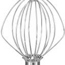 K45WW Dishwasher Safe Wire Whip Attachment 6 Wire Whisk Upgrade Real Stainless Steel Fits KitchenAid Tilt-Head Stand Mixer for Egg Heavy Cream Beater, Cakes Mayonnaise