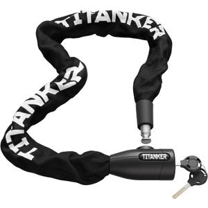 Titanker Bike Chain Lock with Keys, 3.3 Feet Security Heavy Duty Anti-Theft Bicycle Chain Locks for Bike, Motorcycle, Bicycle, Door, Gate, Fence, Grill (10mm Thick Chain)