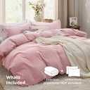 Bedsure Pink Duvet Cover King Size - 3 Pieces Prewashed Cotton-Like Polyester Extra Soft Bedding Set, Includes 1 Duvet Cover 104x90 Inches with Zipper Closure & 2 Pillow Shams, Comforter Not Included