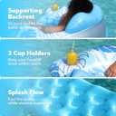 SLOOSH Pool Floats with Canopy Adult,XL Inflatable Pool Lounge Chairs with Cup Holders,Floating Chair for Adults,Inflatable Floaties with Headrest for Party Beach Summer Water Fun