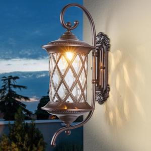 Oil Rubbed Bronze 24" Large Outdoor Coach Light Retro Exterior Waterproof Wall Lantern, Waterproof Aluminum Patio Sconce Light Brown Wall Mount Lamps with Water Glass for Garage, Front Door Garden, Extra Large