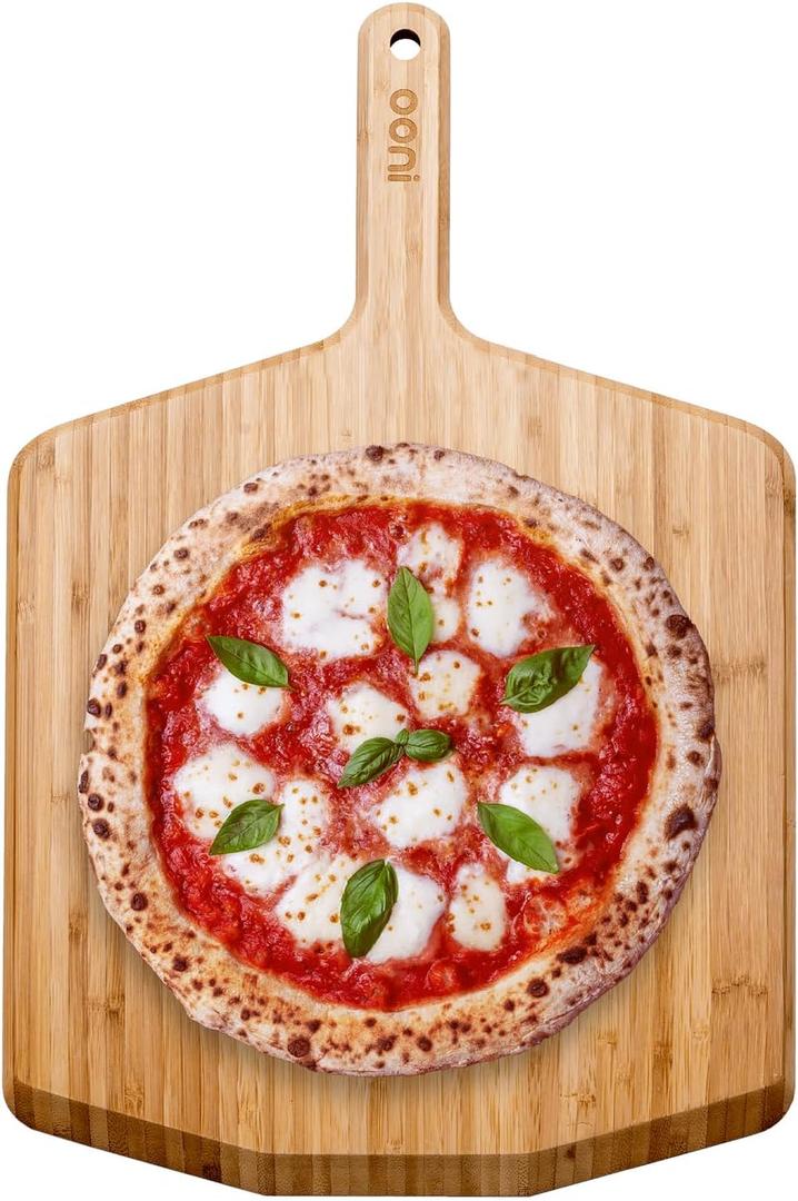 Ooni 16 Bamboo Pizza Peel  Wooden 16 Inch Serving Board, Pizza Spatula Paddle, Pizza Oven Accessories