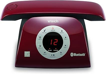 VTECH VS12216 RetroDesign Cordless Phone: Bluetooth Connect to Cell, Call Blocker, Answering System, FullDuplex Speakerphone