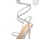 DREAM PAIRS High Heels Stilettos for Women - Strappy Gladiator Sexy Square Toe Open Toe Dressy Pumps Sandals (6.5, Silver)