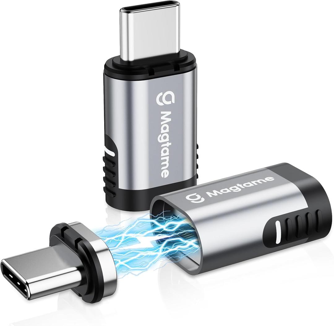 2Pack 24Pin Magnetic USB C Adapter 240W Straight, (40Gbps and 4K Video) USB C Extender C Male to C Female Adapter, Port Protection for USB 4 Steam Deck, ROG Ally, Laptop, Smartphone