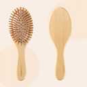 LLmoway Natural Bamboo Hair Brush for Hair Growth Bristles Detangling Wooden Paddle Hair Brush for Massaging Scalp All Hair Types Women Men Kids Ergonomic Handle Oval Regular