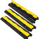 2 Channel 3 Pack Cable Protector Ramp Traffic Wire and Hose Ramp Cord Cover Heavy Duty Channels 11,000 lbs Load Capacity Cable Wire Ramps Speed Bump Driveway Cable Protective Cover