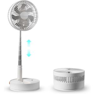VEVOR 8 Inch Foldable Standing Fan with Remote, 4 Speeds, Portable, Quiet Desk Fan, 7200mah USB Rechargeable, Rotating Floor Fan for Bedroom/Office/Travel