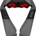 Shiatsu Neck and Back Massager with Soothing Heat, Electric Deep Tissue 3D Kneading Massage for Shoulder, Leg, Body Muscle Pain Relief, Home, Office, and Car (Gray)