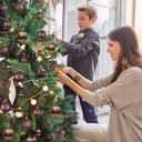 100ct Christmas Balls Tree Ornaments, Shatterproof Christmas Tree Decorations Set with Reusable Hand-held Gift Package for Holiday Xmas Tree Decor (Brown)