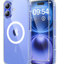 TAURI for iPhone 16 Case, Compatible with MagSafe, with Screen Protectors, Anti-Yellowing Military-Grade Protection, Shockproof Slim Magnetic Phone Case for iPhone 16 6.1", Clear
