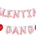 Galentines Gang Rose Gold Balloons, Banner Decor for Valentine's Day