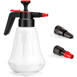 0.5 Gallon Foam Pump Sprayer, 2 Liter Car Wash Snow Foam Blaster, Hand Pressurized Soap Sprayer with Two Adjustable Nozzle for Car Detailing, Garden Watering, Weeds Spraying (68oz)