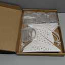 5PCS White Paper Star Lantern with Lights - 12 inch Hanging 3D Christmas Paper Star Lamp 5 Points Foldable Christmas Stars Light with Hollow Design for Home Xmas Wedding