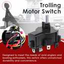 Electric Trolling Motor Switch 12V 24V - Propeller Motor Control with 5 Speed Switch, Premium Motor Switch Accessory for Fishing Outboard