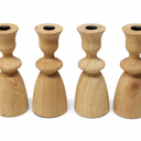 4pcs Wooden Candlesticks Holders Unfinished Wood Candle Holders Small Wooden Candle Holders for DIY Crafts, Table Decoration