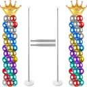 Balloon Column Stand for Floor Set of 2, Adjustable Balloon Arch Stand Balloon Tower Pillar for Halloween Gender Reveal, New Yew, Baby Shower, Birthday Party Decorations (Upgraded)