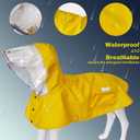 Waterproof Dog Raincoat, Adjustable Reflective Lightweight Pet Rain Clothes with Poncho Hood (Large, Yellow)