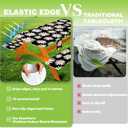 Fitted Picnic Table Cover with Bench Covers, Windproof Vinyl Table Cloths Outside Camping Cooking Backyard Furniture Seat Cushion Tablecloth Activities Party Decor Decorations Para Acampar Equipment
