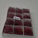 12Pcs 2.36in Velvet Christmas Tree Balls Ornaments Plastic Flocked Shatterproof Handmade Hanging Decoration Plush Balls Sets for Christmas (Burgundy)