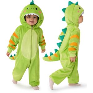 Spooktacular Creations Halloween Dinosaur Costume, Dragon Zip-up Hooded Jumpsuit for Halloween Costume Cosplay Themed Parties (18-24 Months)