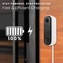Wasserstein Power Adapter (5.2V 2A) with L-Shaped USB-C Cable (26ft.) & Backplate - Compatible with Arlo Video Doorbell 2K (2nd Generation) (White) (Doorbell NOT Included)