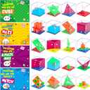 24 Pack Valentines Gifts for Kids Classroom - Mini 3D Brain Teaser Puzzles Cubes Funny Valentine Day Exchange Cards for Kids School Valentines Treat Party Favors for Class Boys Girls Fidget Toys Bulk