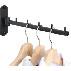 Mooche Swing Clothes Hanger Rack, Garment Racks Folding Clothes Bar Wall Mounted, 180Rotation Laundry Drying Rack 304 Stainless Steel Space Saving for Laundry Room Bedroom Balcony, 9.45" Long