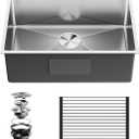 Kitchen Sink, 17x19x9 Inch Undermount Kitchen Sink,Single Bowl Kitchen Sink,16 Gauge Stainless Steel Kitchen Sink,Handmade Kitchen Sink With Drying & Strainer