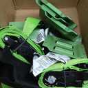 UTV Wheel Chock Tie-Down Kit - 4,500lb Break Strength Heavy Duty Trailer Tire Straps System - 2Pack 2" x 8' E Track Ratchet Straps for SXS, UTV, ATV, Lawn Mower (Bright Green)