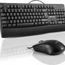 Wired Keyboard and Mouse Combo, 104 Keys Full-Size Ergonomic Computer Keyboard with Palm Rest and Optical Wired Mouse, USB Plug-and-Play, Compatible with Laptop/Windows/Desktop/Laptop/PC,Black.