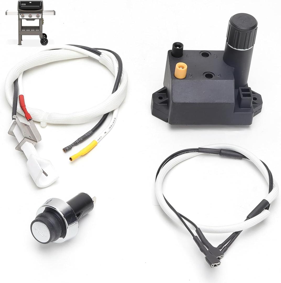67053 Igniter Kit for Weber Spirit II GS4 310 Series Igniter Replacement Parts, 2-Outlet Ignitor Kit for Weber Spirit II E310, S310 GS4 Parts Accessories, for Weber Spirit 2 310 SER (2017 & newer)