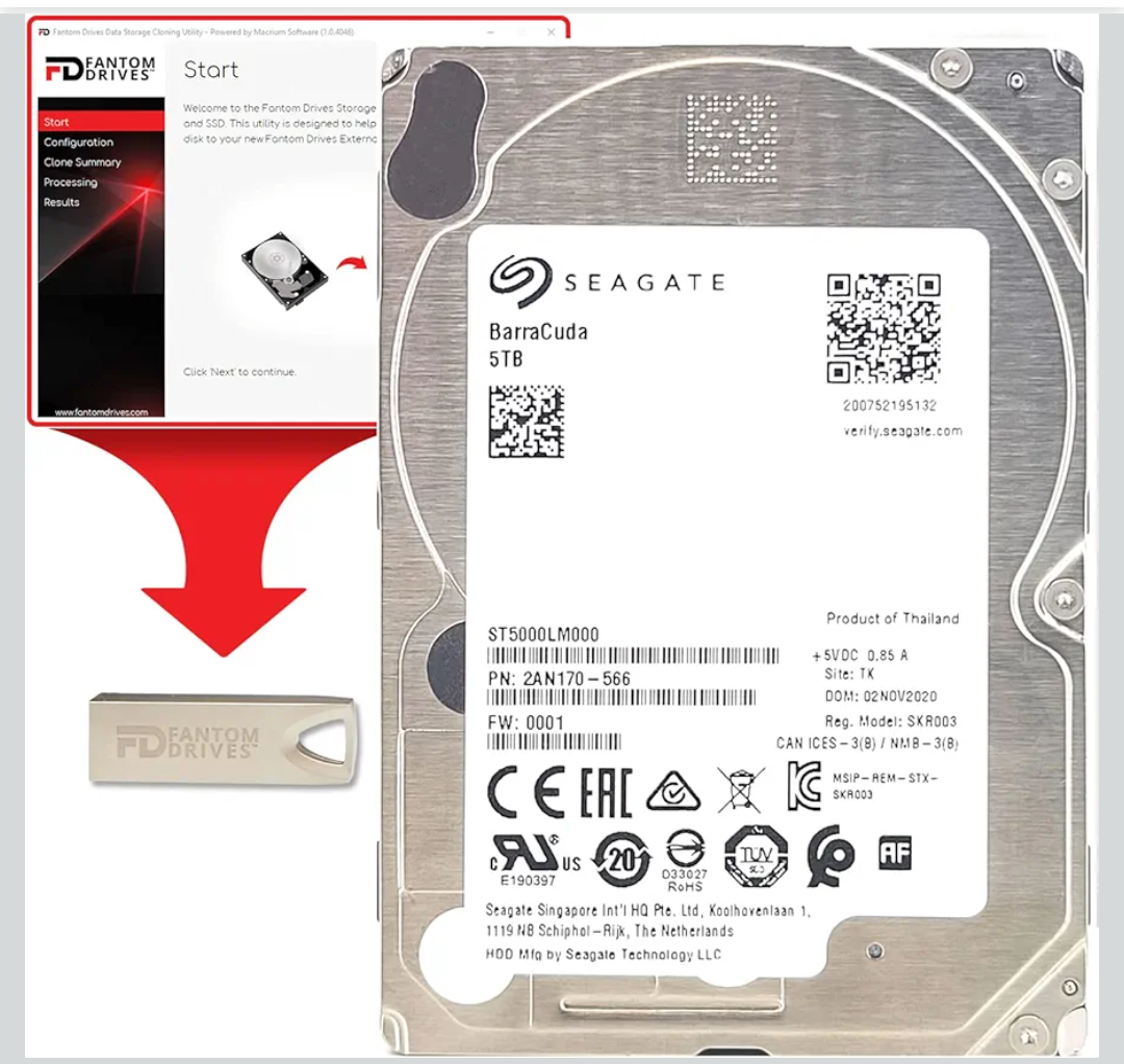 Fantom Drives 5TB Internal Hard Drive Upgrade Kit with Seagate Barracuda ST5000LM000, 2.5", 15mm, 5400RPM, 128MB Cache Fantom Drives 5TB Internal Hard Drive Upgrade Kit with Seagate Barracuda ST5000LM000, 2.5", 15mm, 5400RPM, 128MB Cache