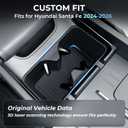 Cup Holder Insert for Hyundai Santa Fe 2026 2025 2024, Interior Accessories Center Console Slicone Cup Holder Cover Liner for Hyundai Santa Fe 2024-2026, Black