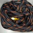 Flexible Garden Hose 100 FT, Ultra Lightweight Water Hoses w/10 Function Sprayer and 3/4" Brass Fittings, Kink-Free, Sturdy, Abrasion Resistant for Yard, Lawn, Outdoor and Gardening(Black Orange)