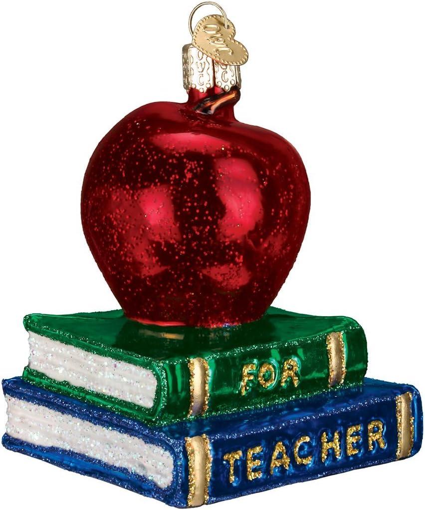 Old World Christmas Teacher Gifts Glass Blown Ornaments for Christmas Tree Apple