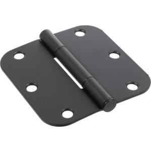 Hardware Essentials 854322 Round Corner Squeak-Proof Door Hinges, 3-1/2 inch, 3-1/2", Oil Rubbed Bronze, 3 Pieces, Oil-Rubbed Bronze