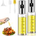 Oil Sprayer for Cooking, 2 Pack Olive Oil Sprayer Mister, Oil Spray Bottle for Kitchen, Portable Kitchen Gadget for Air Fryer, Baking, Salad, Grilling, Roasting,Olive Oil Dispenser Set (3.4 Ounces)